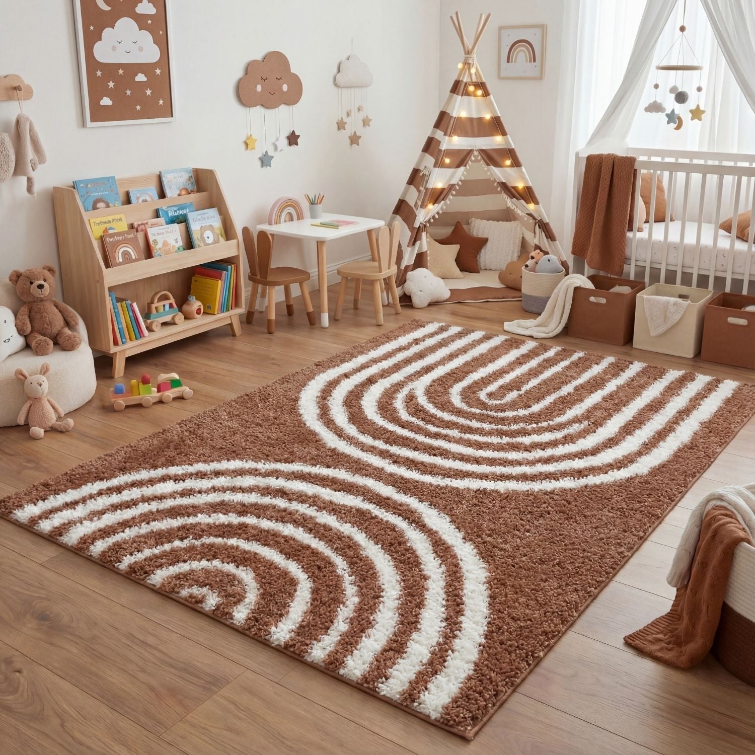 Moodi Shaggy Terra Tawny Rug | Netline Home