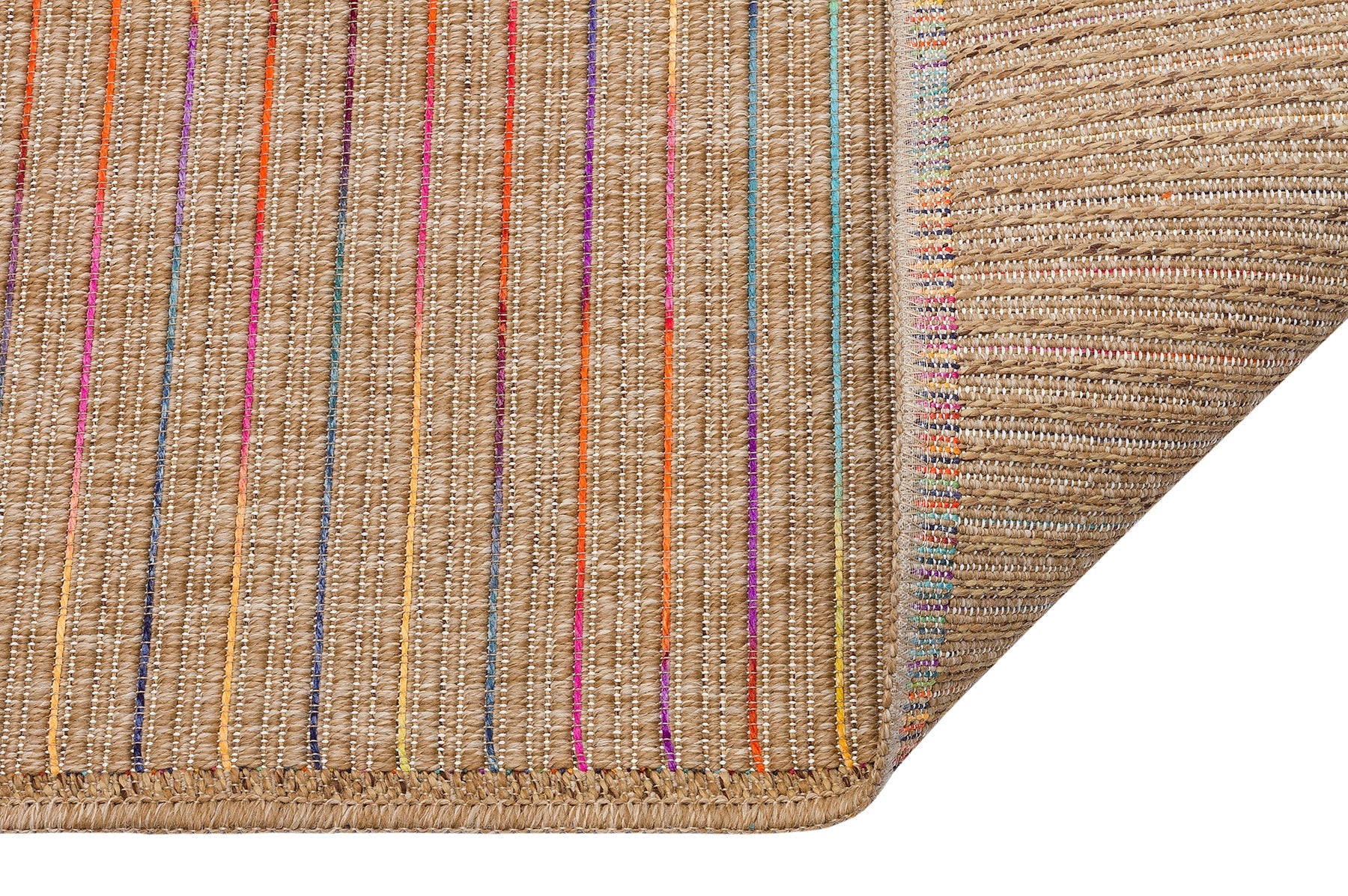 Multicolor Kilim flatweave rug by Netline Home, washable durable area rug with vibrant geometric patterns for home decor.
