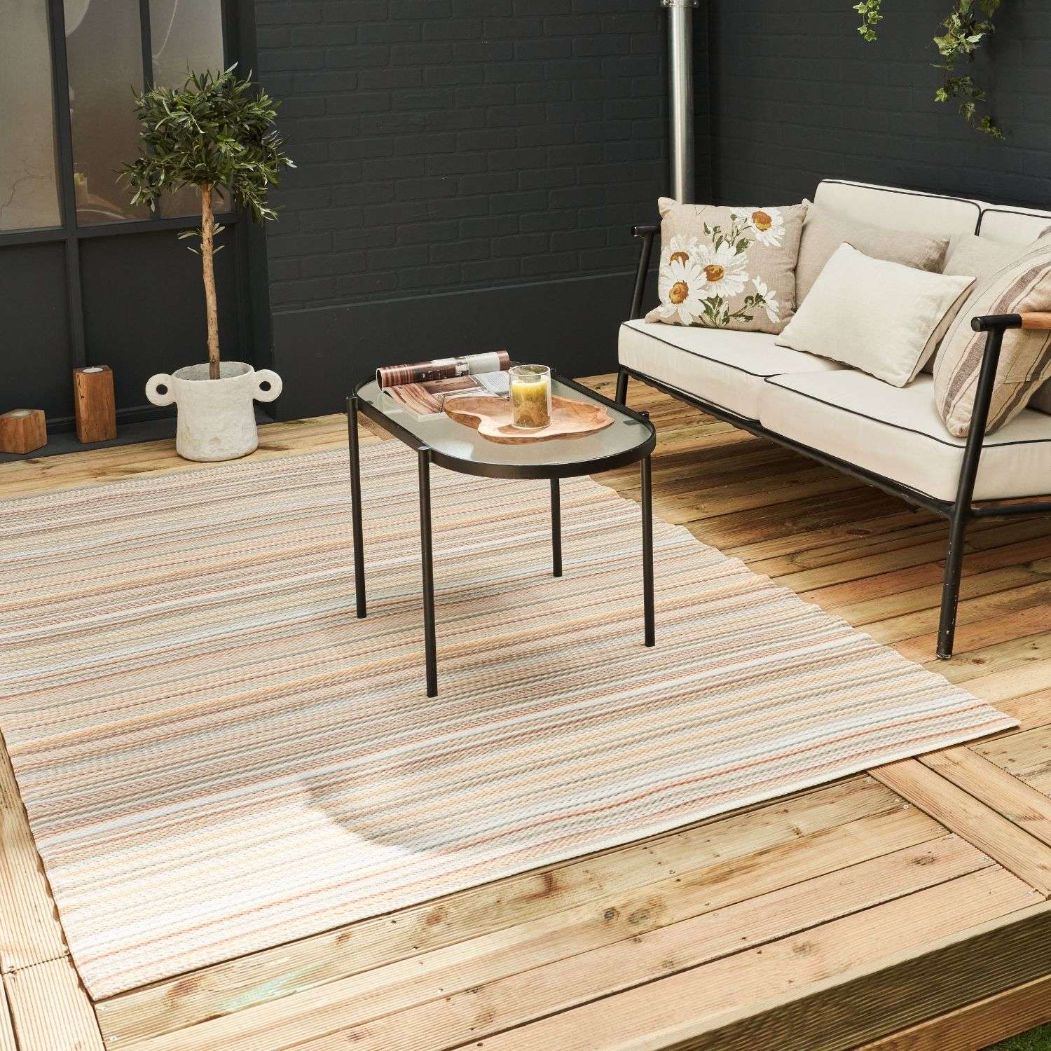 Rainbow Outdoor Rug Beige | 1020