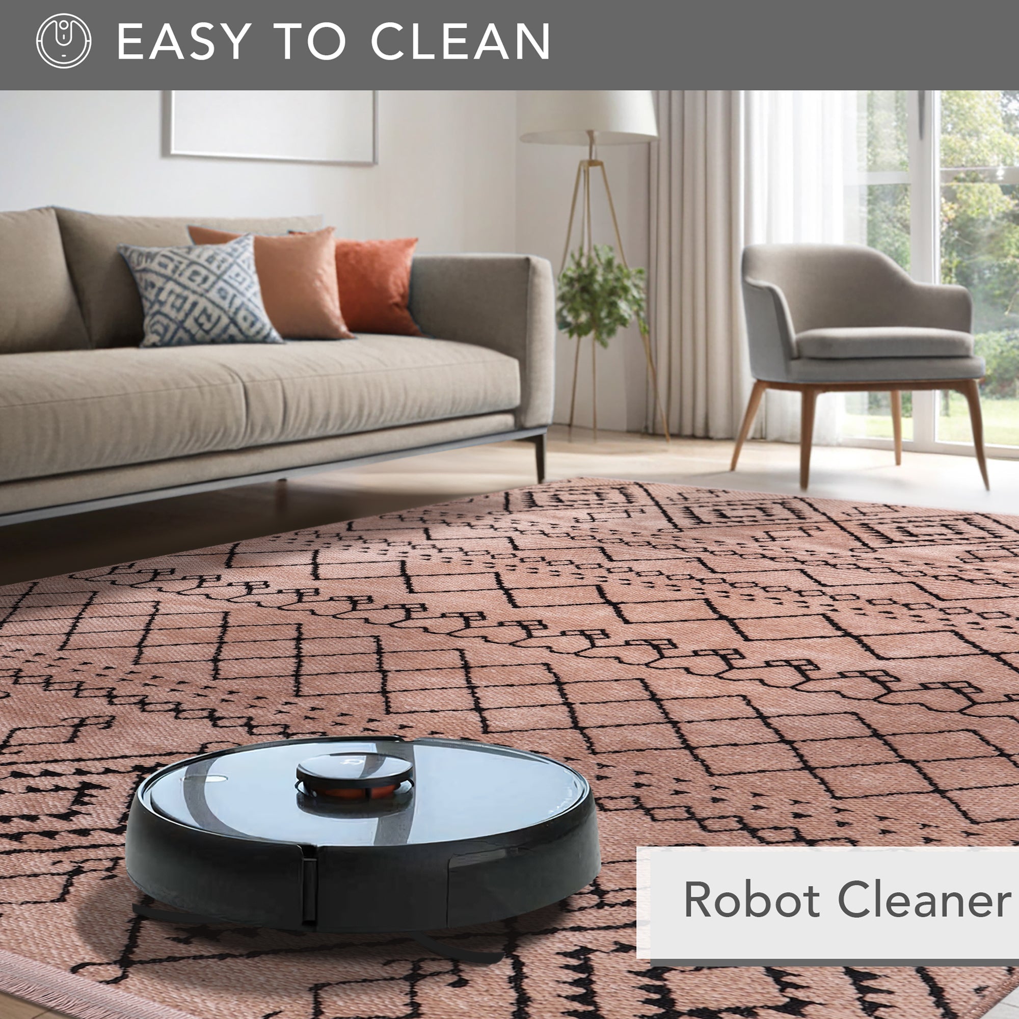 Netline Home Machine Washable Rug RW1801 – BROWN Soft Chenille