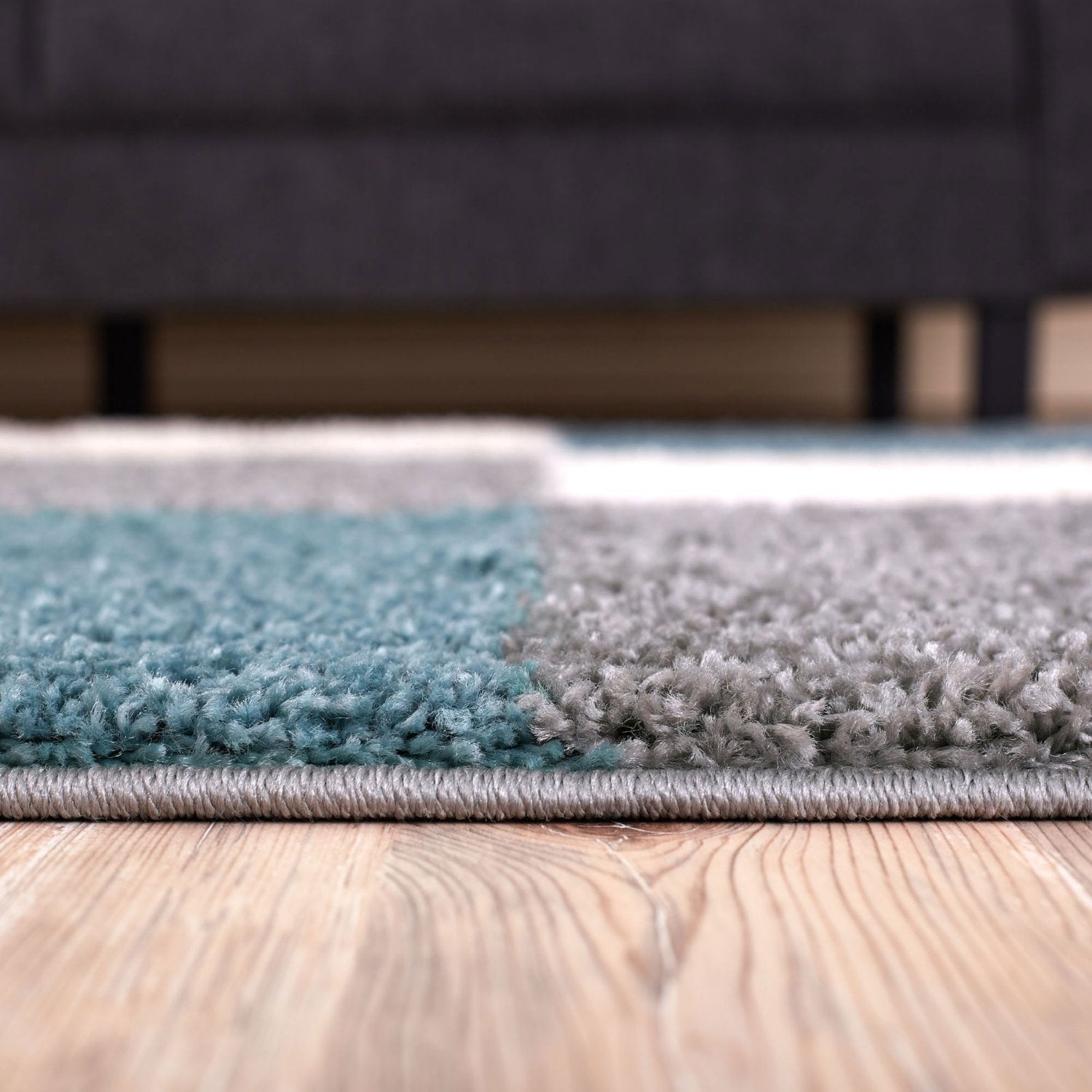 Myshaggy Geometric Duck Egg Blue Rug