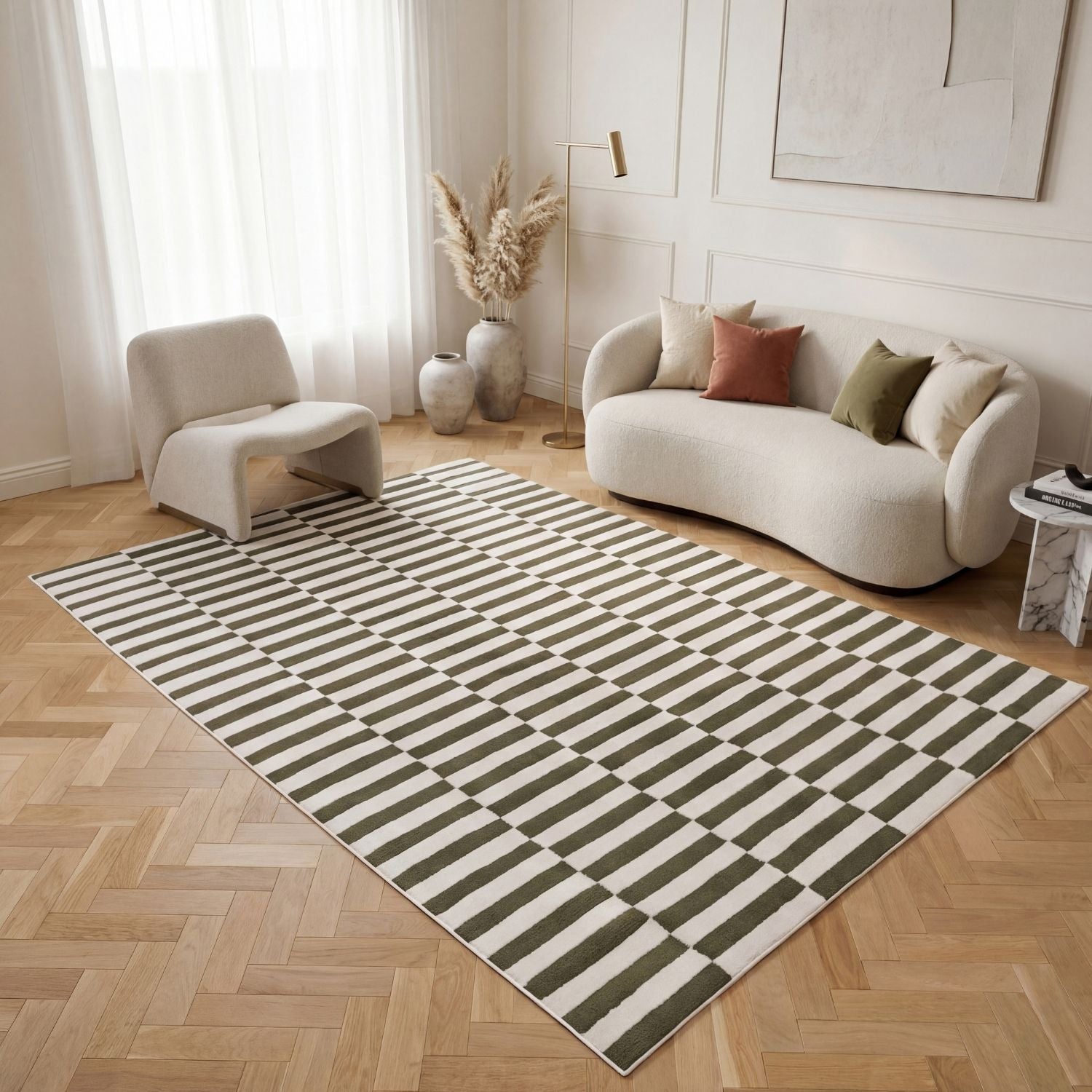 Loft Striped Green Rug
