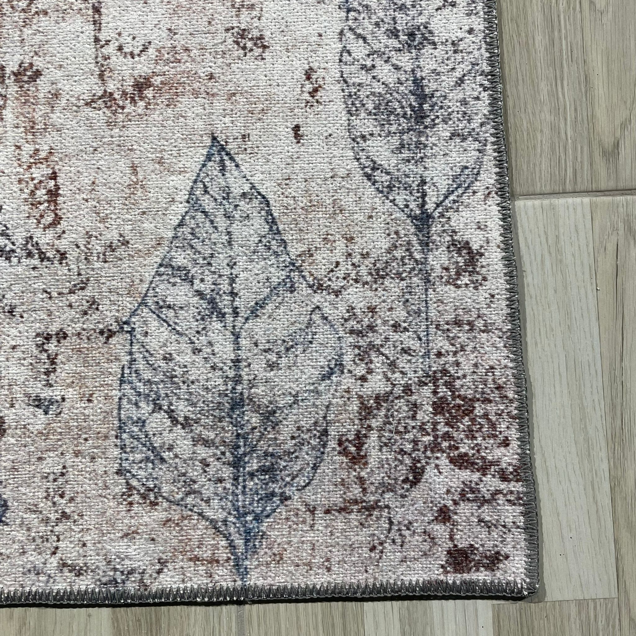 Netline Home Mink Brown Modern Machine Washable Chenille Rug Design NH7013 - Detailed Photoshoot - Netline Home