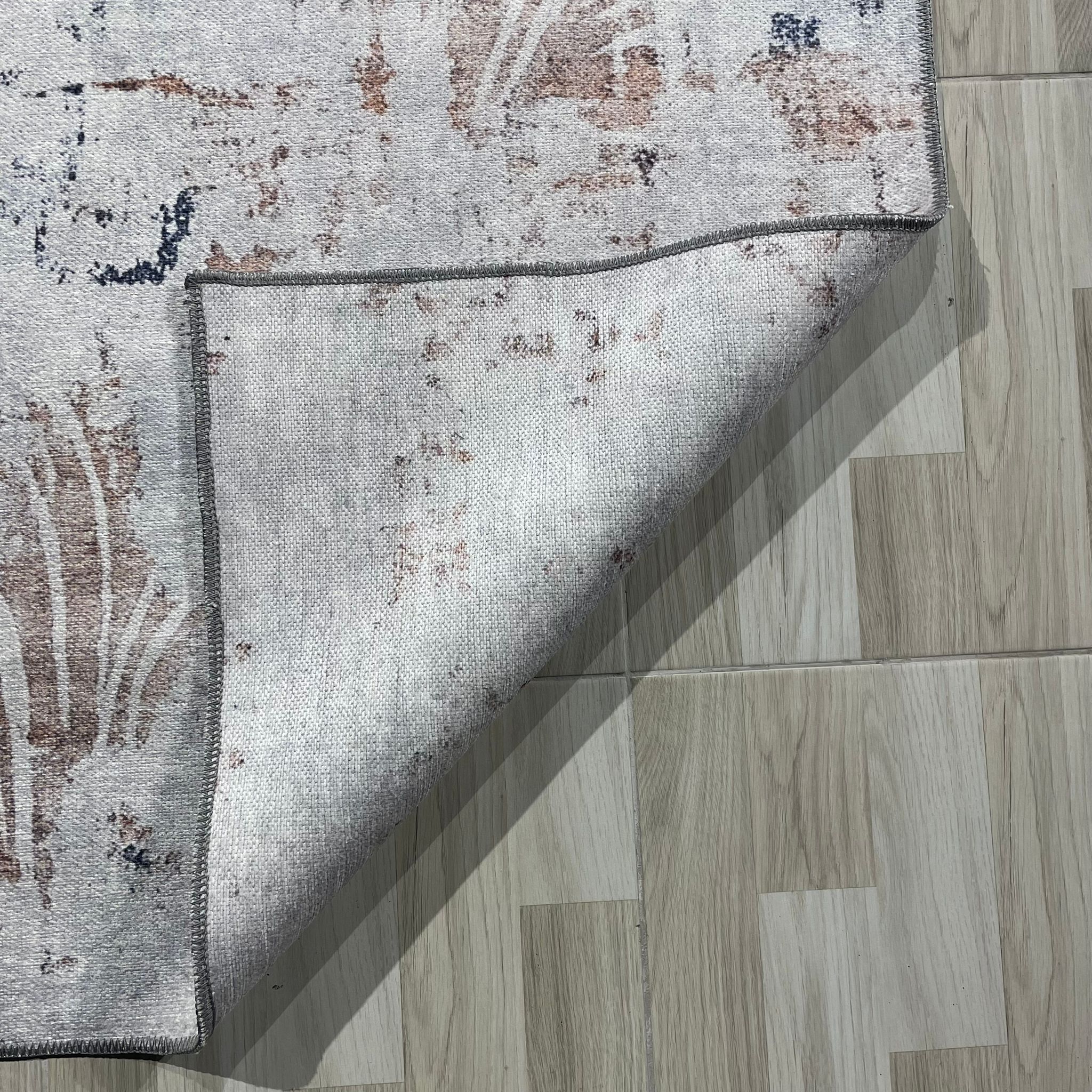 Netline Home Blue Navy Mink Brown Modern Machine Washable Chenille Rug Design NH7014 - Gallery Image 3 - Netline Home