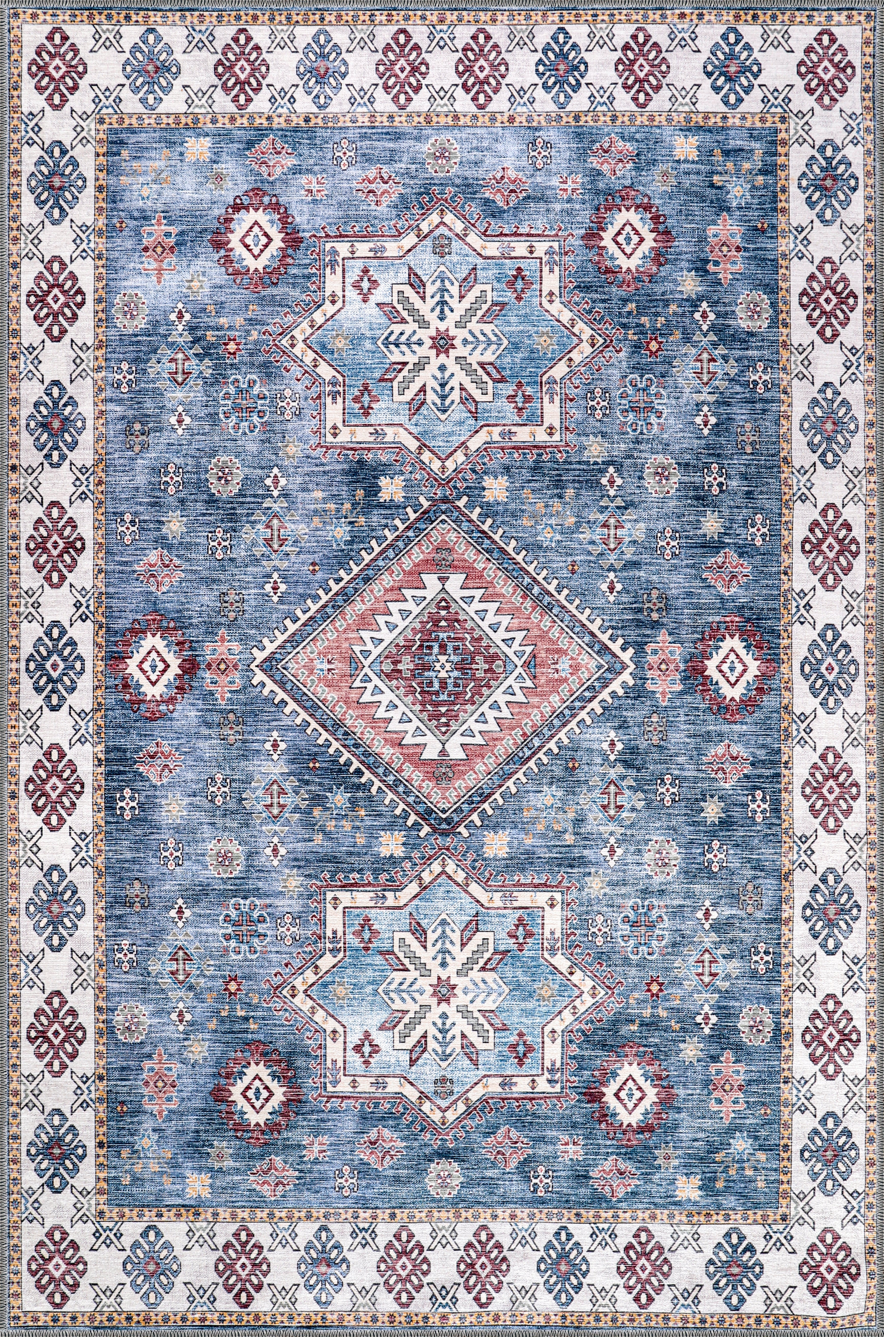 Netline Home Rugs Depot - Tribal Multicolor Geometric Washable Rug, Design NL1016