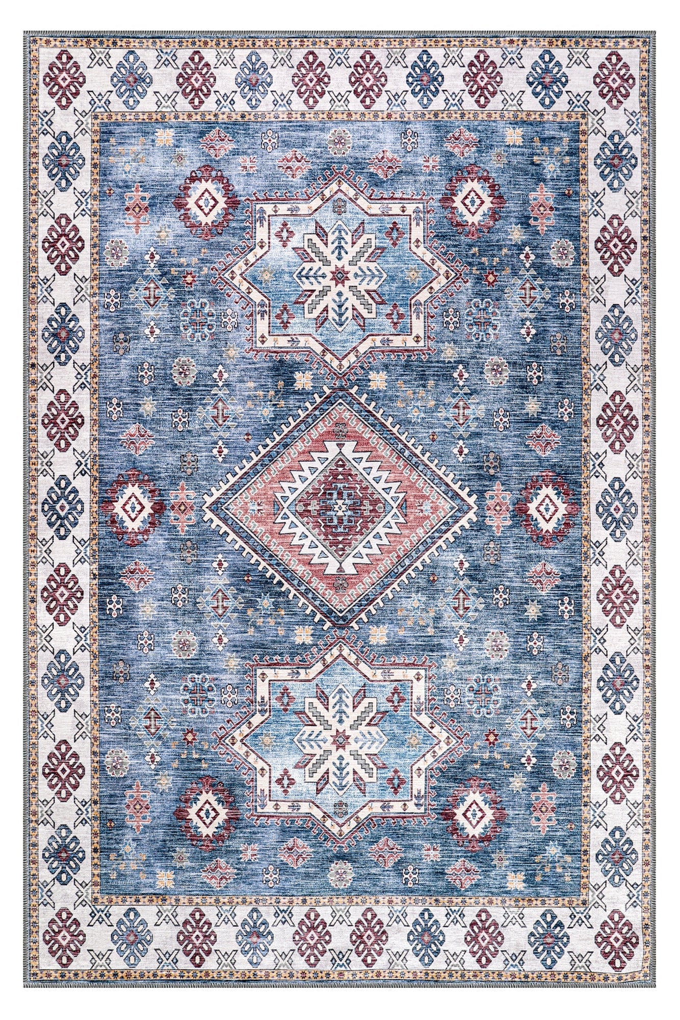 Netline Home Rugs Depot - Tribal Multicolor Geometric Washable Rug, Design NL1016