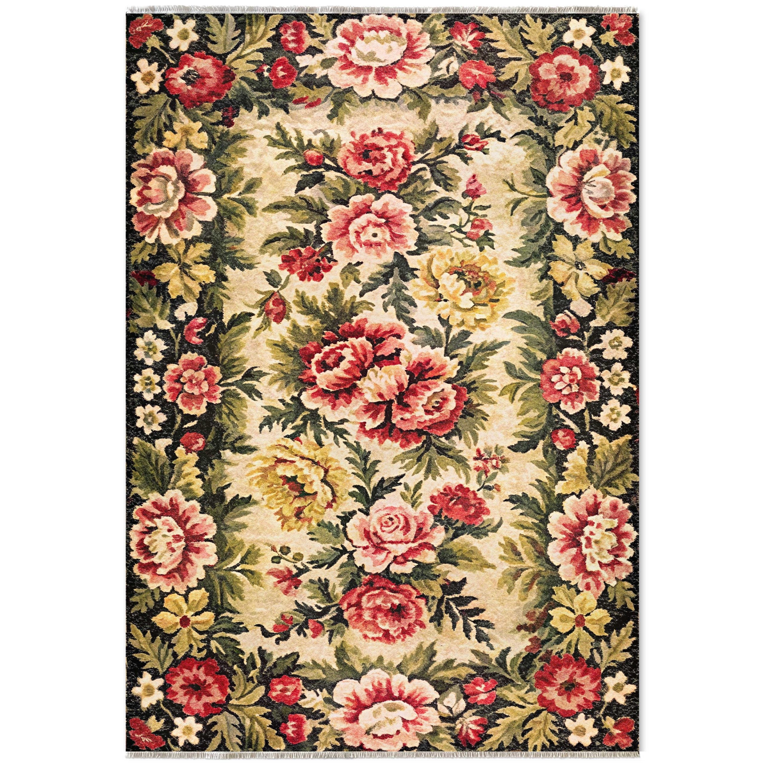 Netline Home Red Burgundy Black Anthracite Ethnic Machine Washable Chenille Rug Design 604-01 - Hilltop Photoshoot - Netline Home