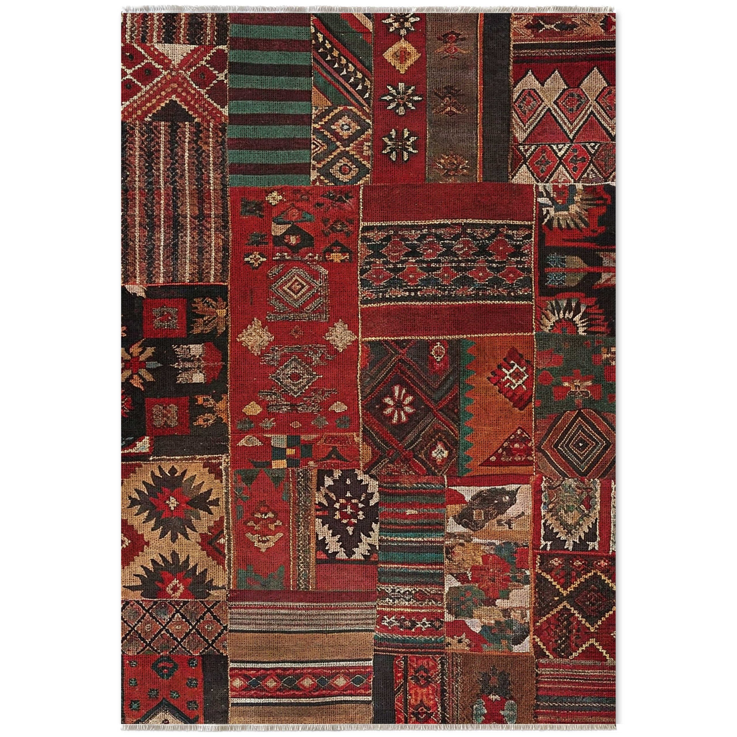 Netline Home Red Burgundy Ethnic Machine Washable Chenille Rug Design NH7097 - Hilltop Photoshoot - Netline Home