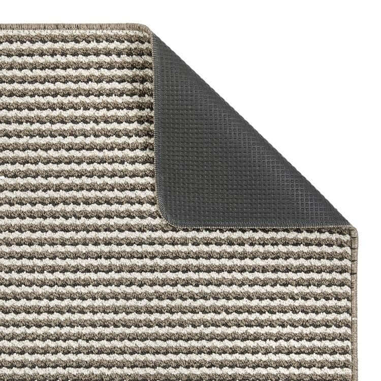 Twist Stripe Washable Mat and Runner Beige