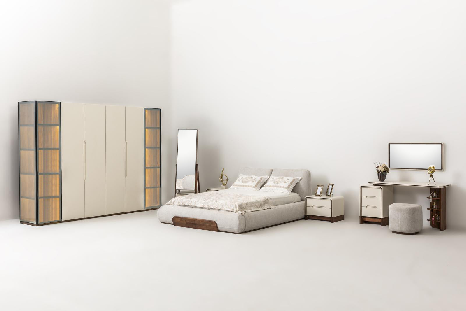 Cadillac bedroom set by Netline Home Interior featuring a stylish bed, matching bedside tables, and modern bedroom furniture.