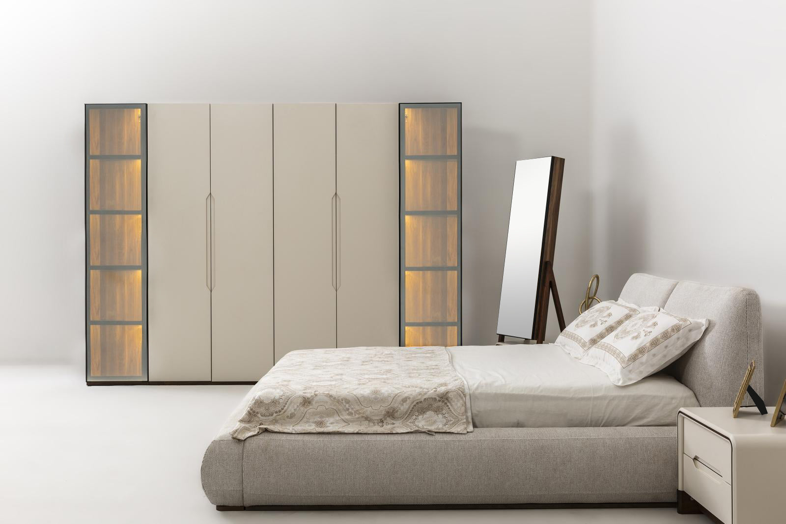 Cadillac bedroom set by Netline Home Interior featuring a bed, matching nightstands, and bedroom furniture in a modern style.