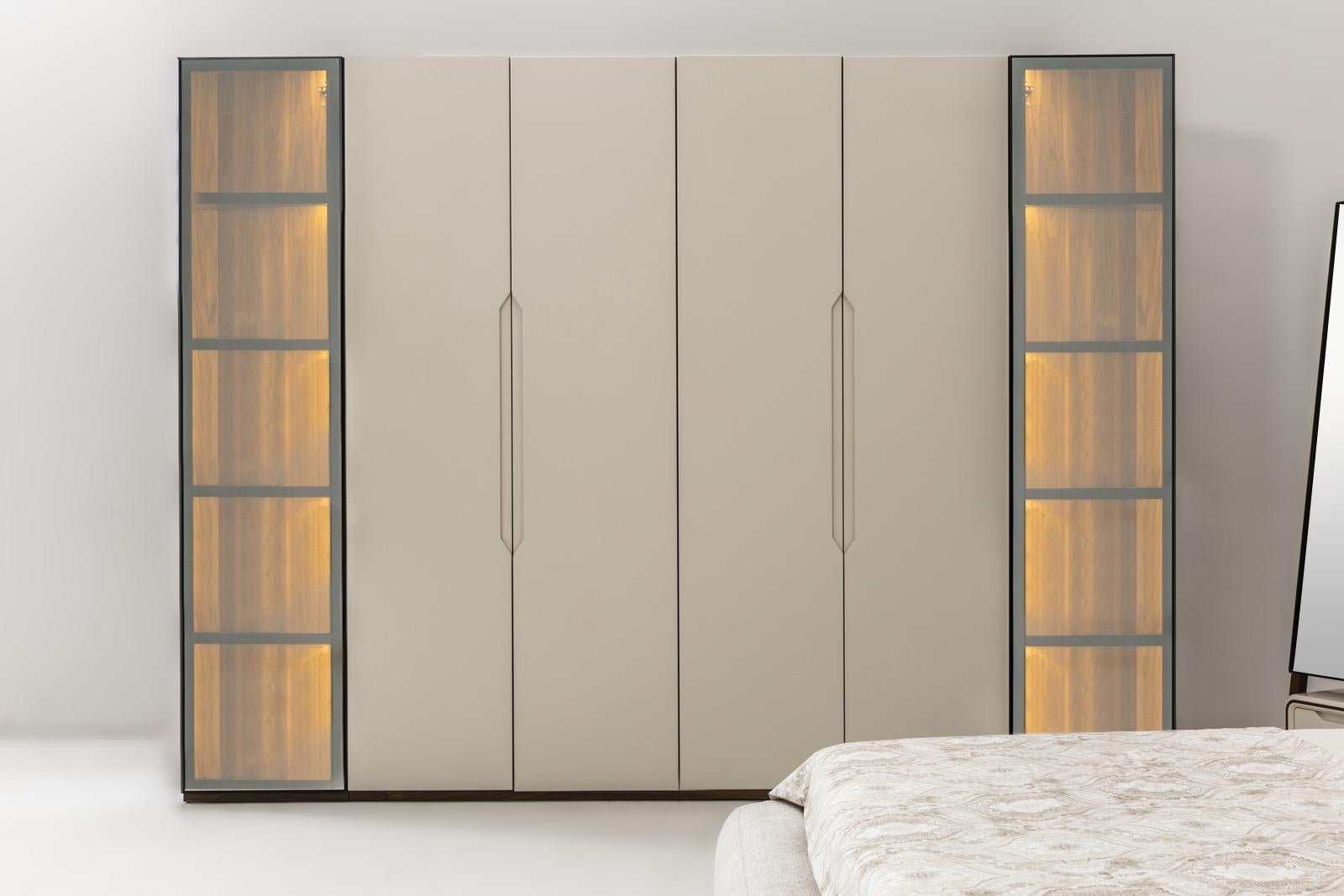 Cadillac bedroom set by Netline Home Interior featuring a modern bed, matching nightstands, and stylish bedroom furniture.