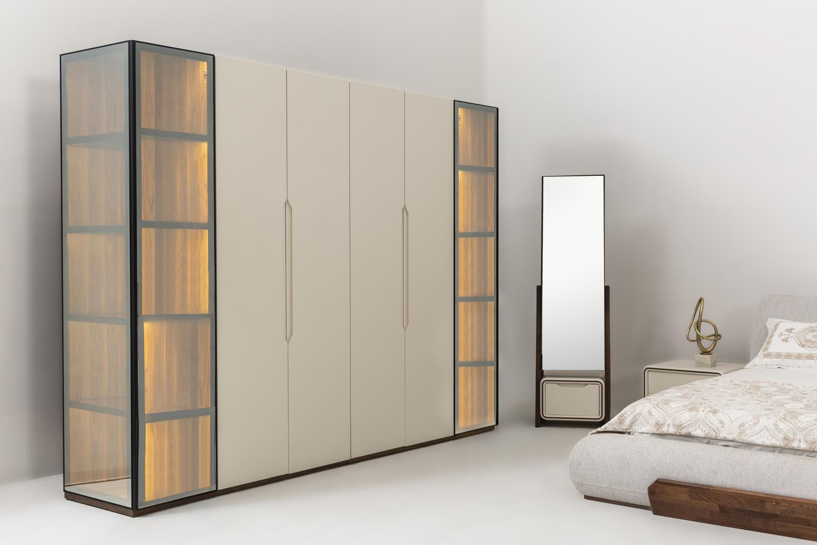Cadillac bedroom set by Netline Home Interior featuring a stylish bed, matching nightstands, and a coordinating dresser in a modern bedroom.
