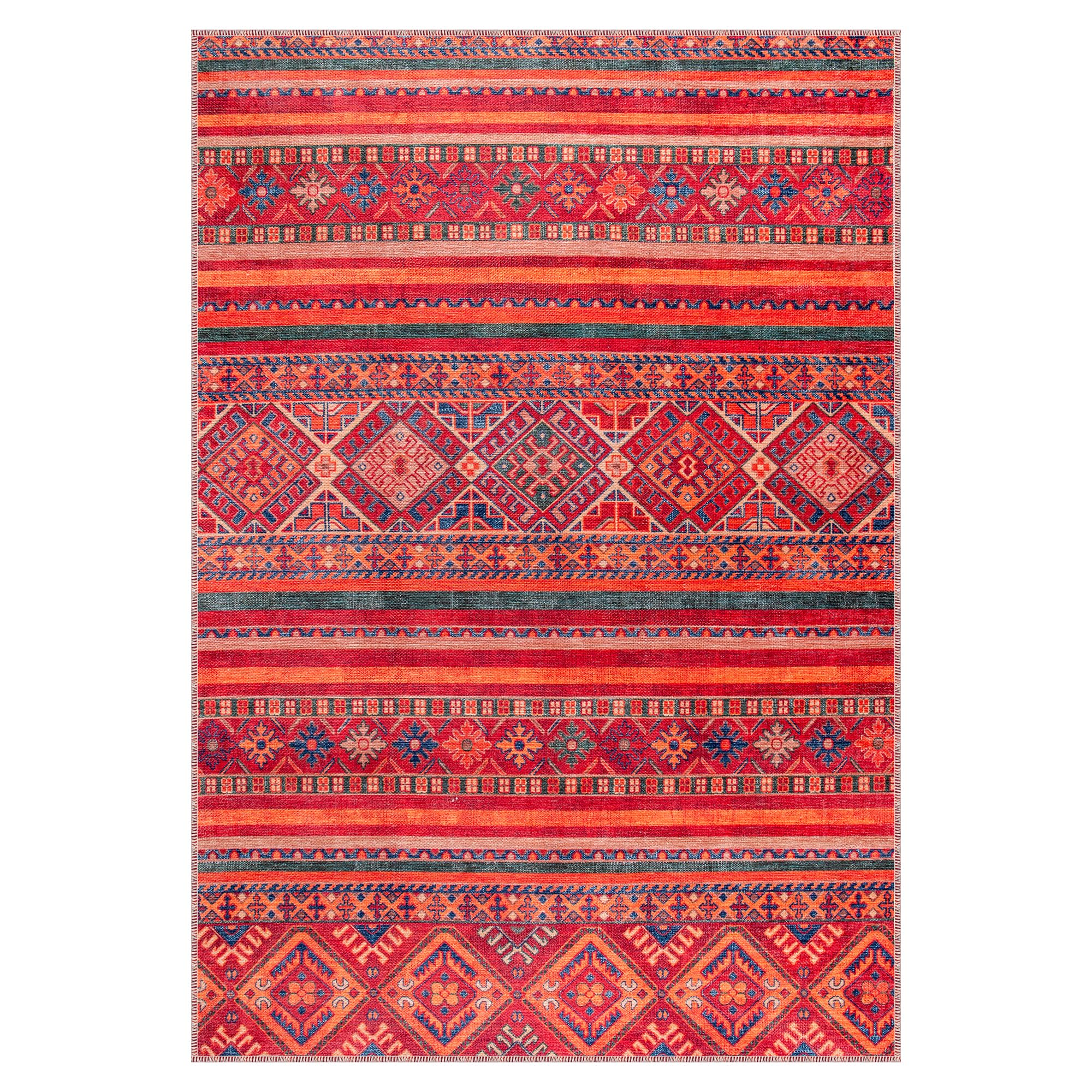 washable red area rug 1322 flatweave non slip for living room UK