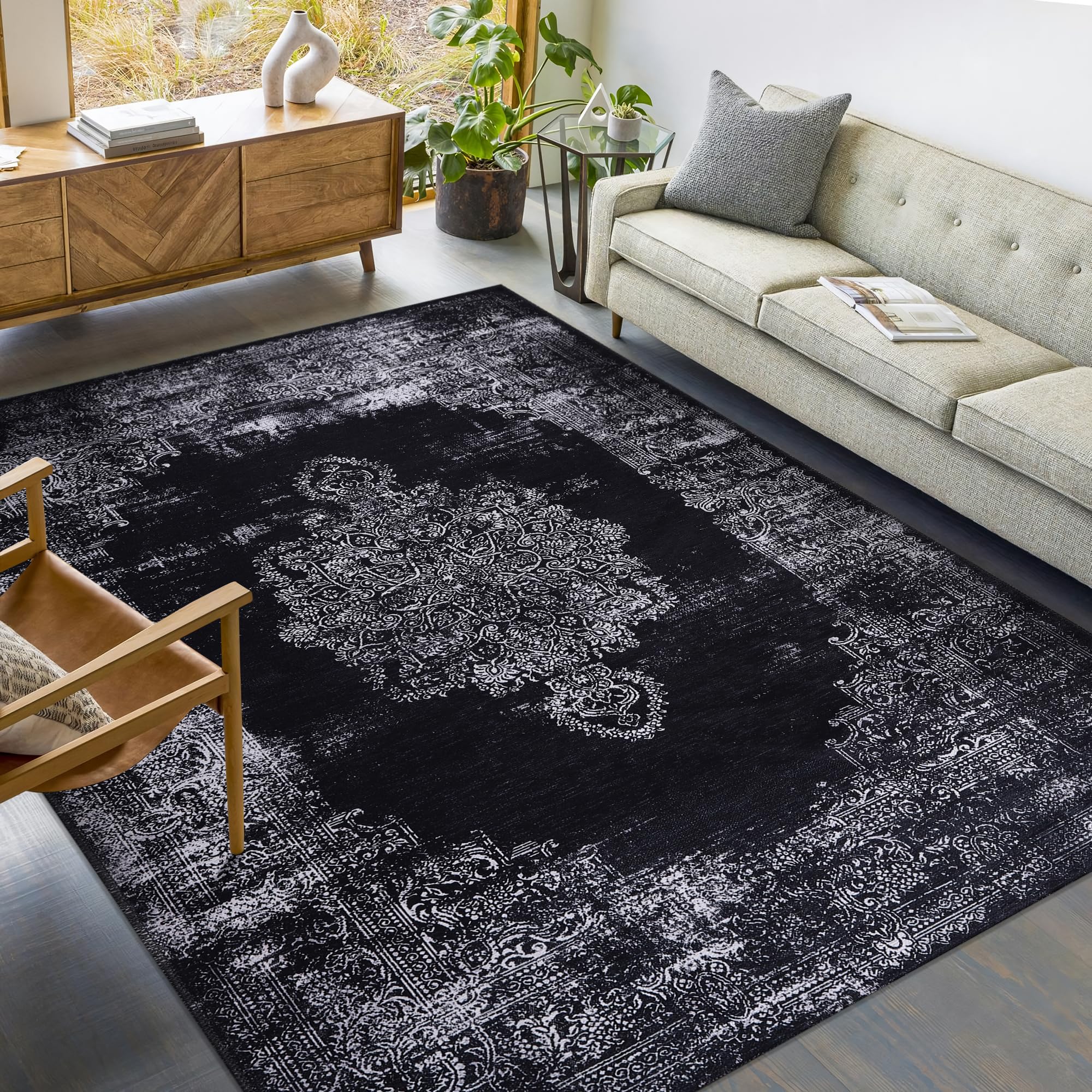 washable red area rug 1322 flatweave non slip for living room UK