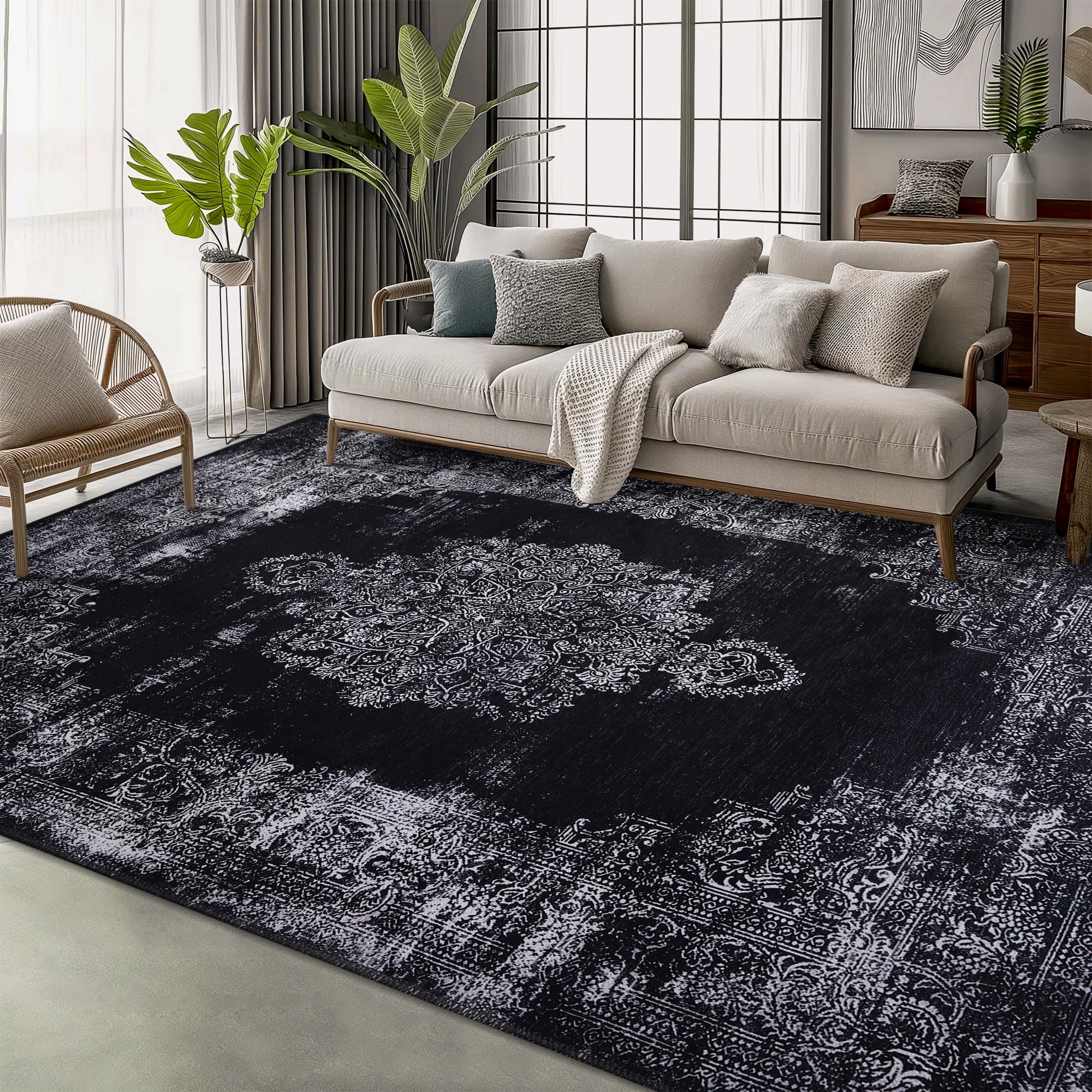 washable red area rug 1322 flatweave non slip for living room UK