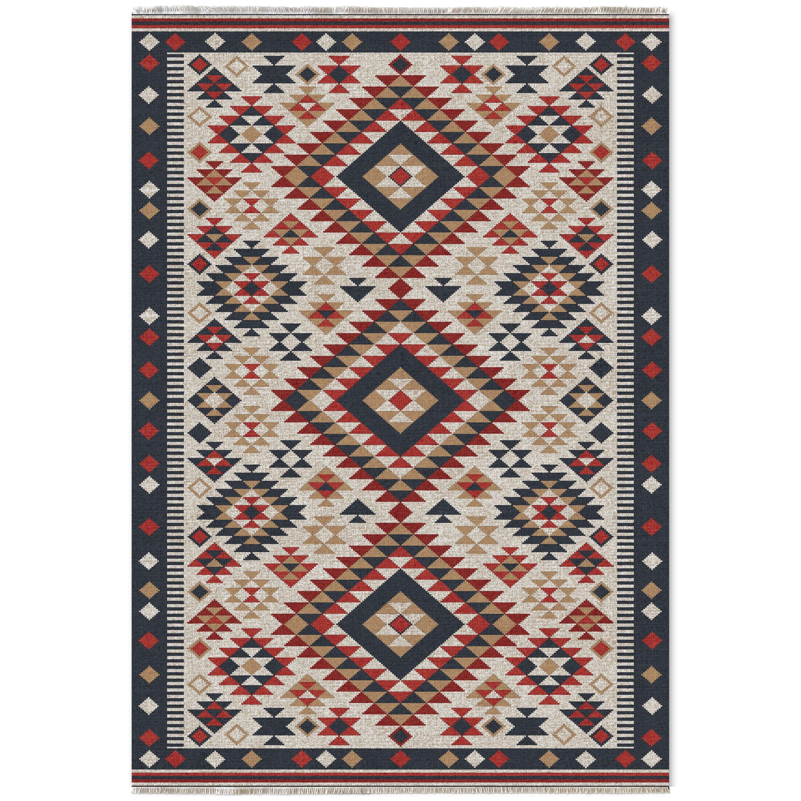 Netline Home Mink Brown Ethnic Classic Machine Washable Chenille Rug Design 450-02 - Hilltop Photoshoot - Netline Home