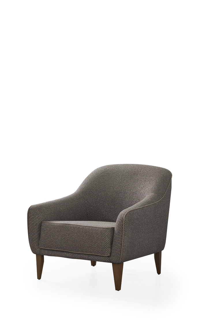 Netline Home Interior Mina armchair with plush upholstery and modern design, perfect for comfortable accent seating.